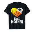 Ball Mother Heart Softball Soccer T-Shirt - Minimalist Print Unisex - T-Shirt, Sweatshirt, Hoodie