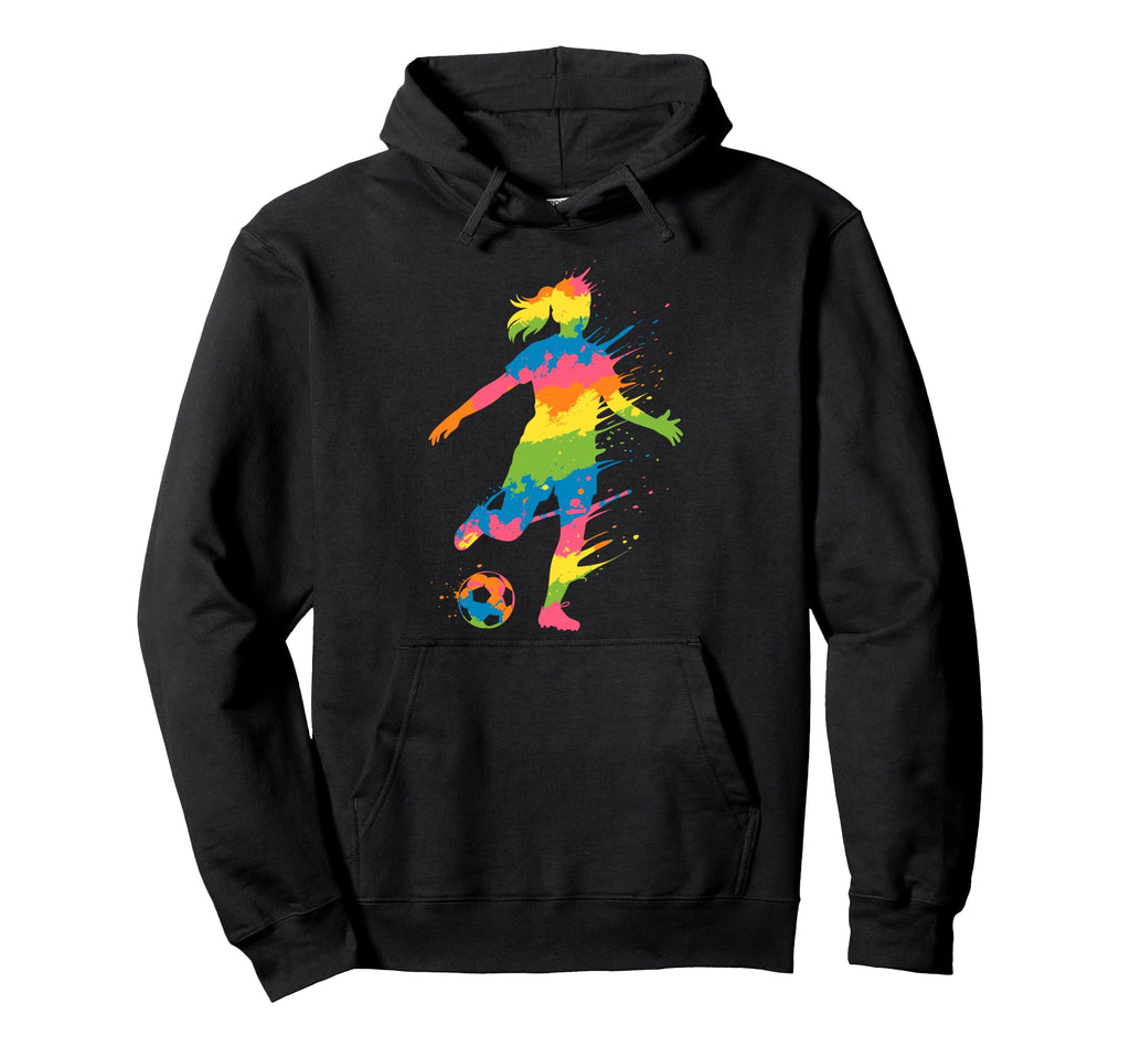 Colorful Funny Soccer Fan Dad Mom Hoodie - Casual Everyday Wear Men Women - T-Shirt, Sweatshirt, Hoodie