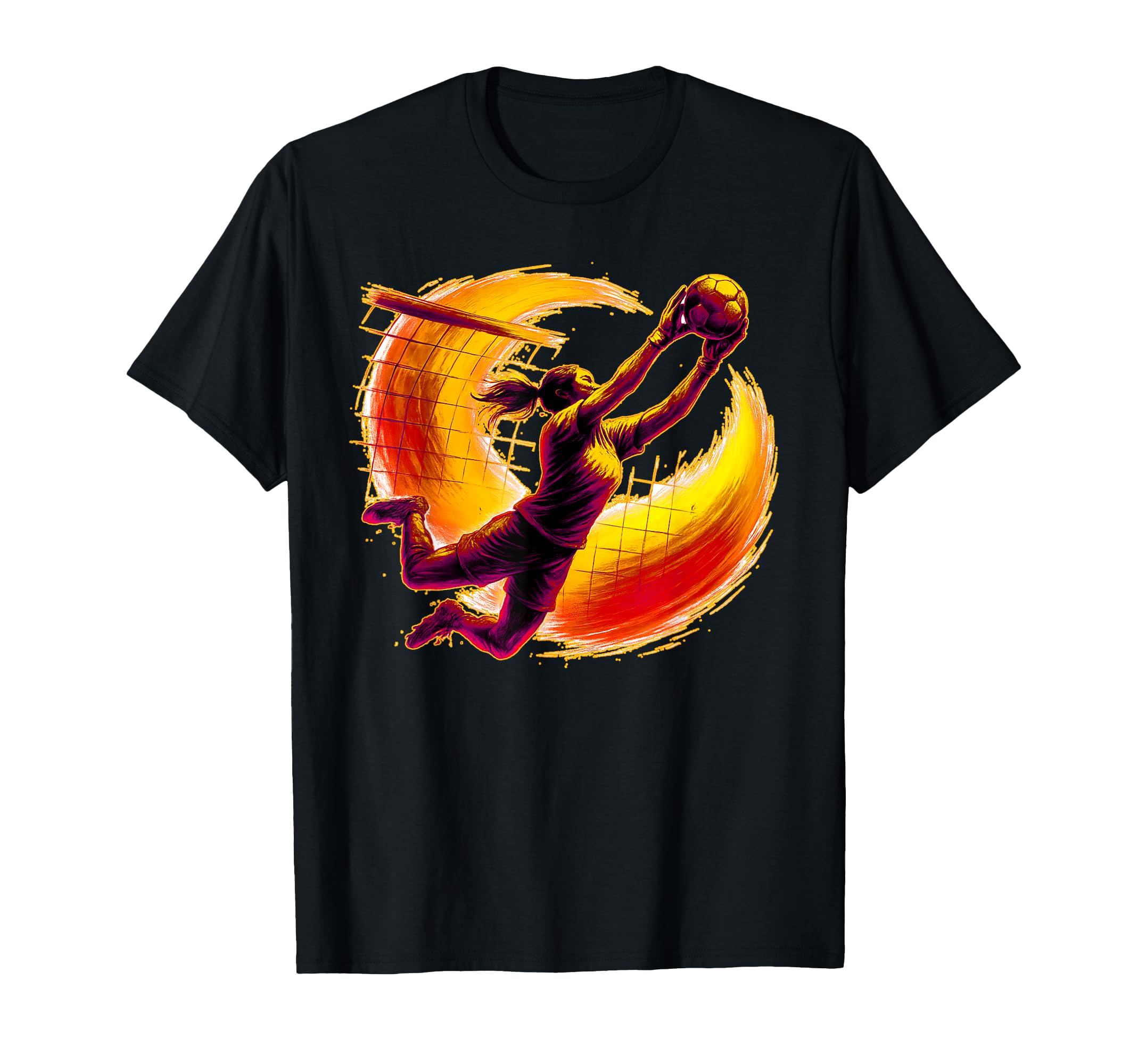 Womens Soccer Goalie Diving To Stop T-Shirt - Aesthetic Graphic for Adults - T-Shirt, Sweatshirt, Hoodie