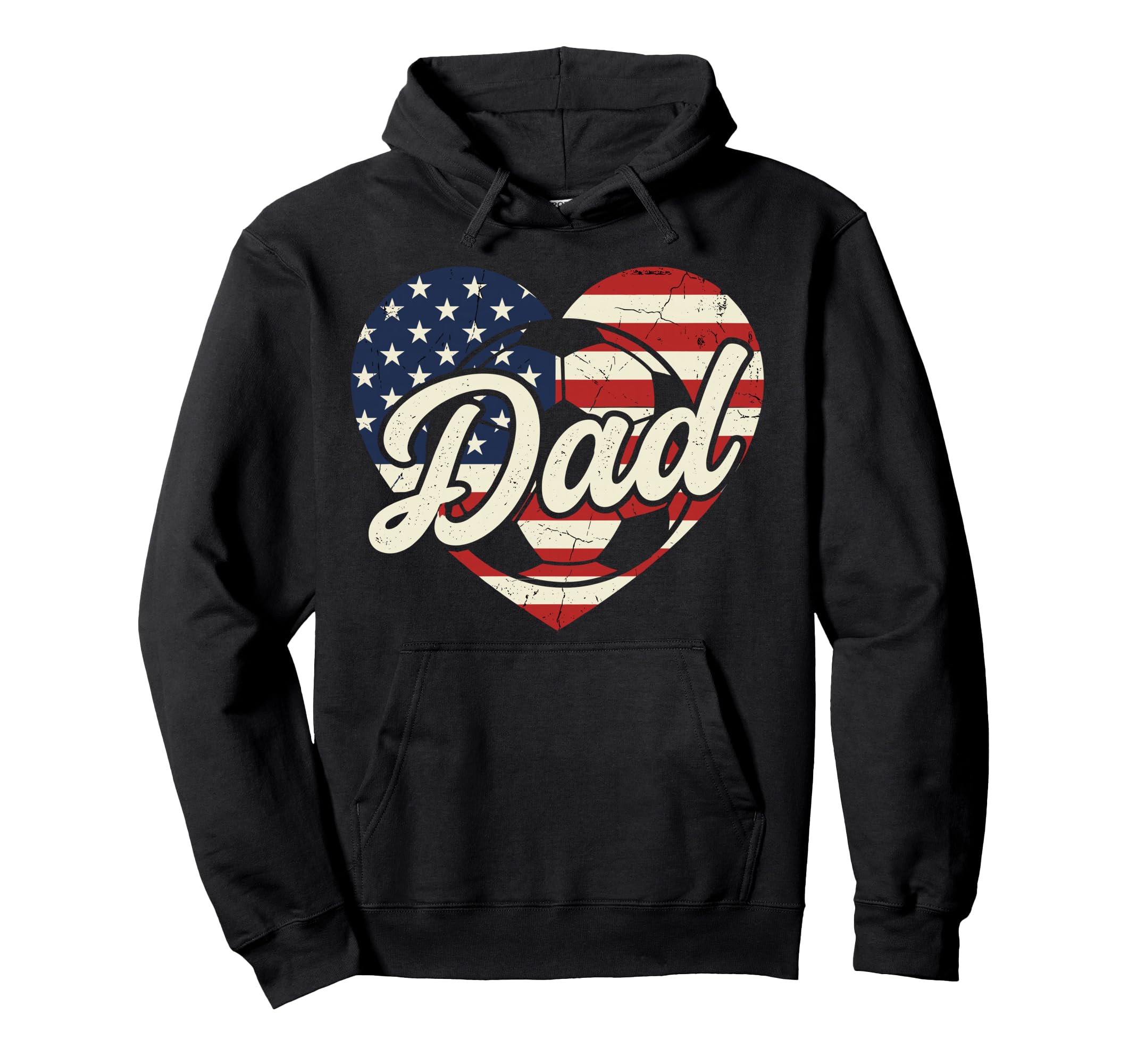 4Th July Soccer Dad Usa Flag Heart Hoodie - Streetwear Style Men Women - T-Shirt, Sweatshirt, Hoodie