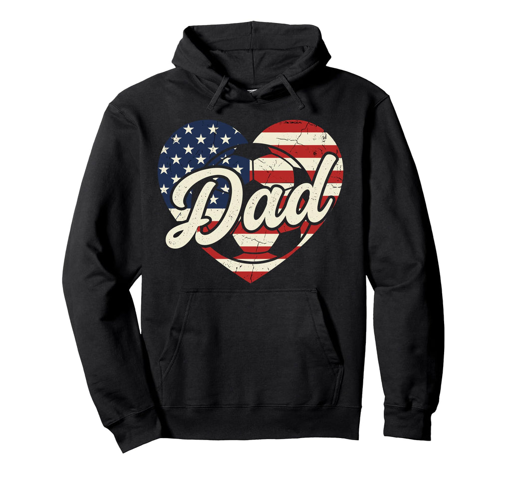 4Th July Soccer Dad Usa Flag Heart Hoodie - Graphic Print Unisex - T-Shirt, Sweatshirt, Hoodie