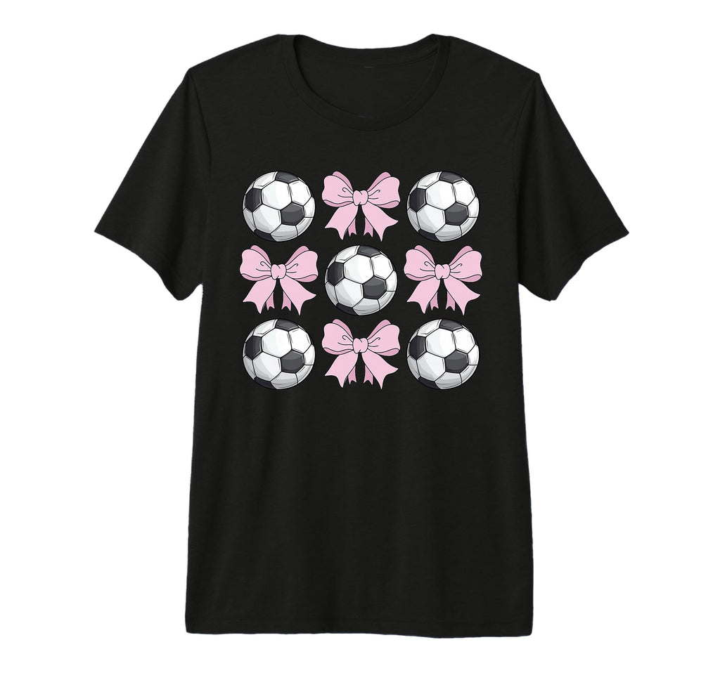 Soccer Coquette Bow Soccer Tri T-Shirt - Fun Novelty Design for Adults - T-Shirt, Sweatshirt, Hoodie
