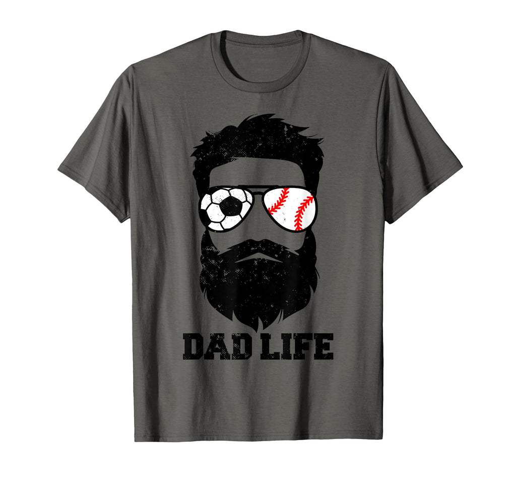 Soccer Baseball Dad Messy Hair Beard T-Shirt - Trendy Graphic Unisex - T-Shirt, Sweatshirt, Hoodie