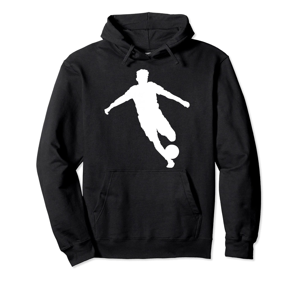 Silhouette Soccer Player Football Hoodie - Fun Novelty Design for Adults - T-Shirt, Sweatshirt, Hoodie