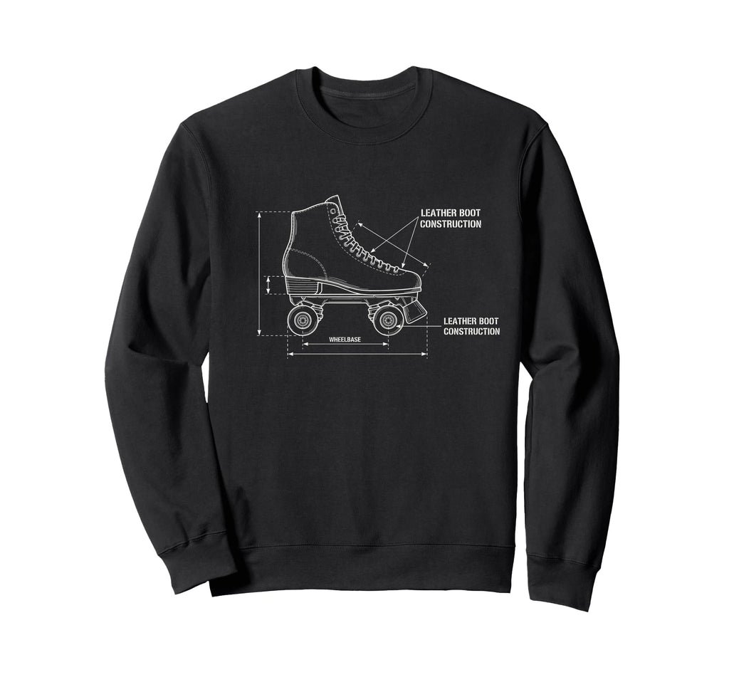 Roller Skate Blueprint Roller Skating Sweatshirt - Graphic Print for Adults - T-Shirt, Sweatshirt, Hoodie
