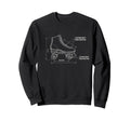 Roller Skate Blueprint Roller Skating Sweatshirt - Graphic Print for Adults - T-Shirt, Sweatshirt, Hoodie