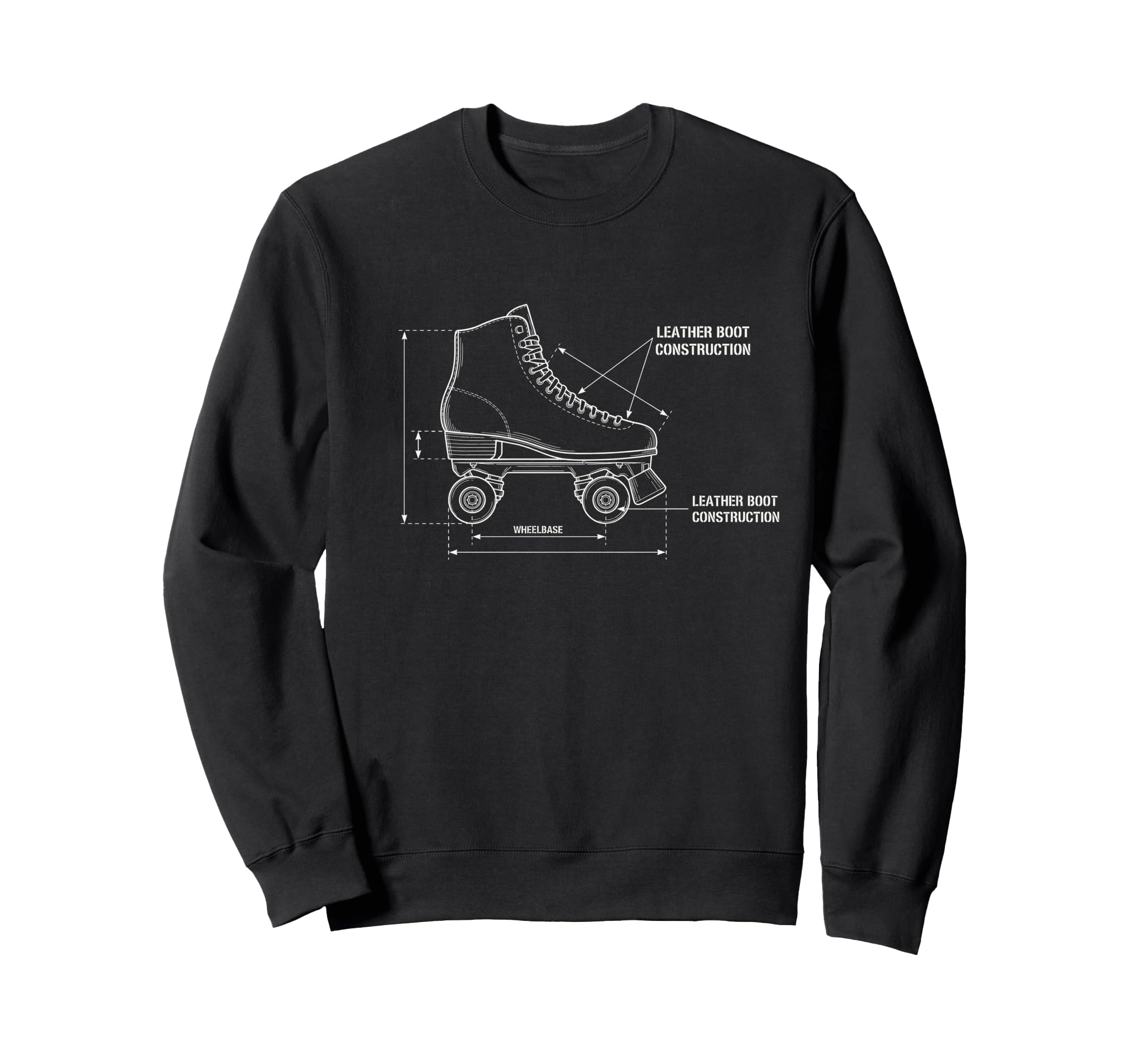 Roller Skate Blueprint Roller Skating Sweatshirt - Graphic Print for Adults - T-Shirt, Sweatshirt, Hoodie
