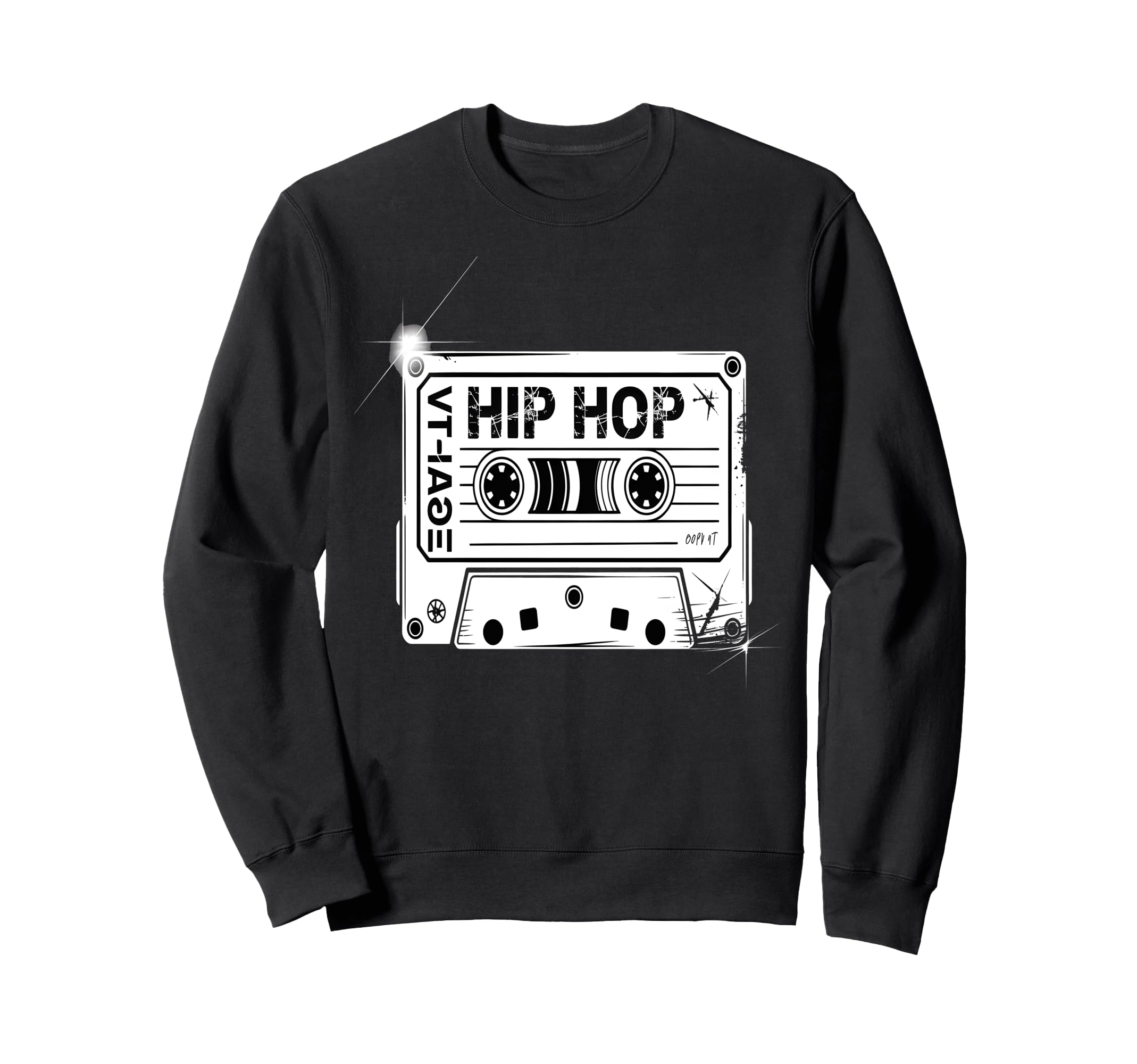 Hip Hop Cassette Tape Sweatshirt - Casual Everyday Wear Men Women - T-Shirt, Sweatshirt, Hoodie