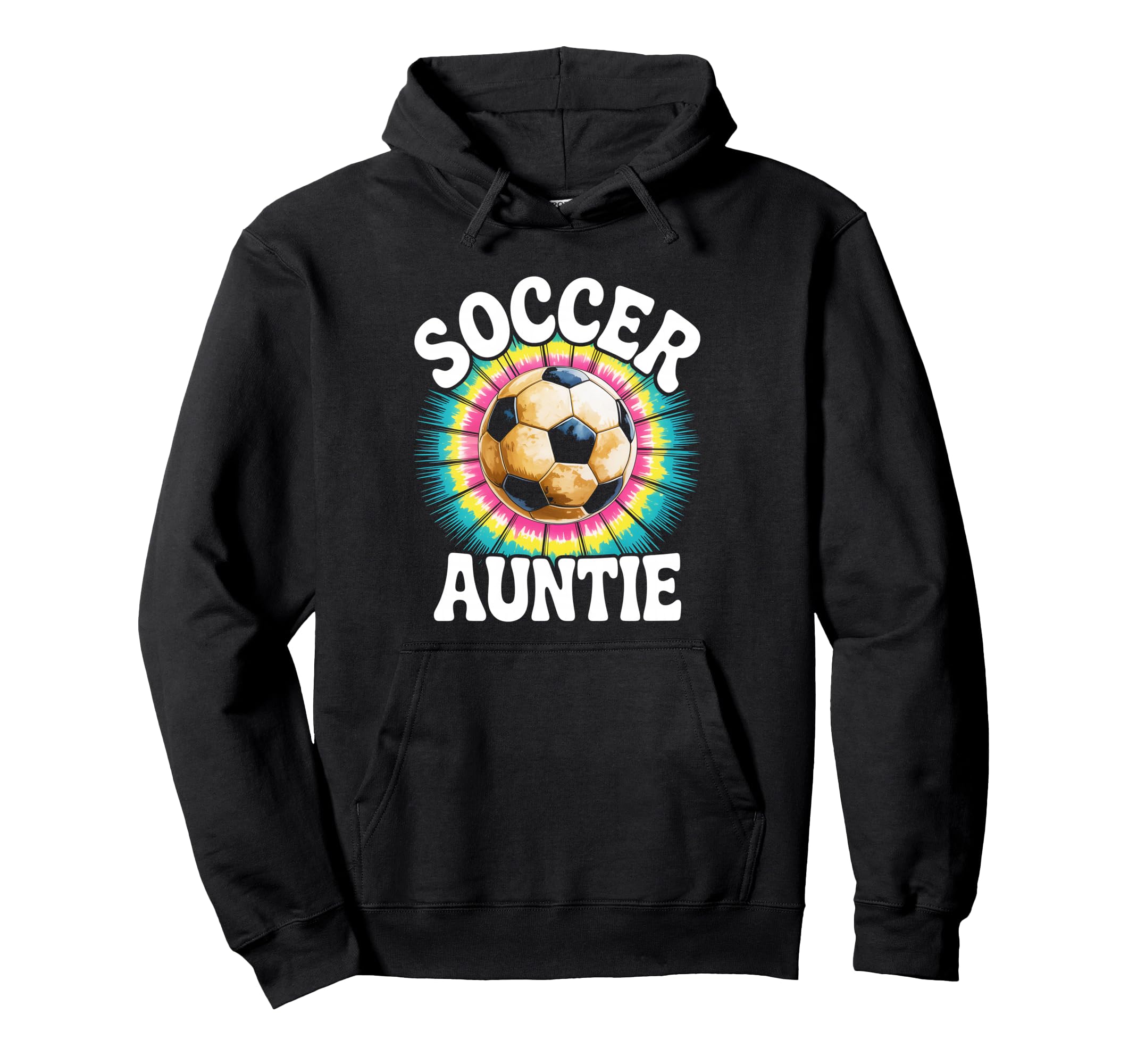 Soccer Aunt Auntie Tie Dye Hoodie - Novelty Apparel for Adults - T-Shirt, Sweatshirt, Hoodie