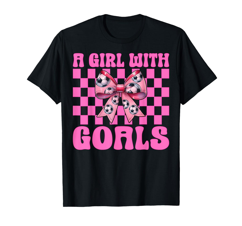 Goals Soccer Coquette Bow T-Shirt - Graphic Print for Adults - T-Shirt, Sweatshirt, Hoodie