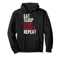 Eat Sleep Stop Goals Repeat Soccer Hockey Hoodie - Graphic Print Unisex - T-Shirt, Sweatshirt, Hoodie
