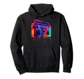 Dripping Paint Boombox Old School 80S Hoodie - Minimalist Print Men Women - T-Shirt, Sweatshirt, Hoodie