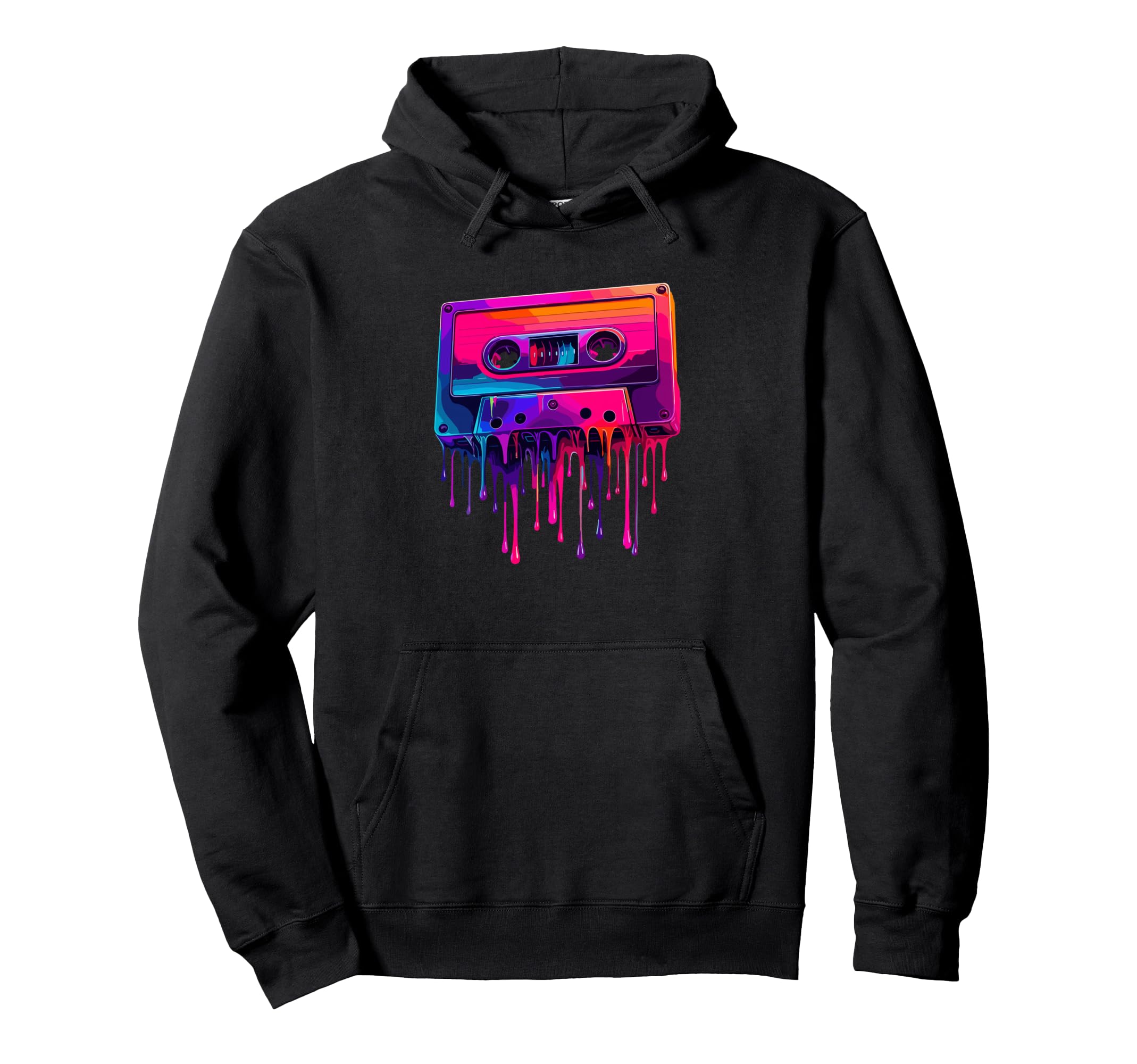 Dripping Paint Art Cassette Player Hoodie - Casual Everyday Wear Unisex - T-Shirt, Sweatshirt, Hoodie