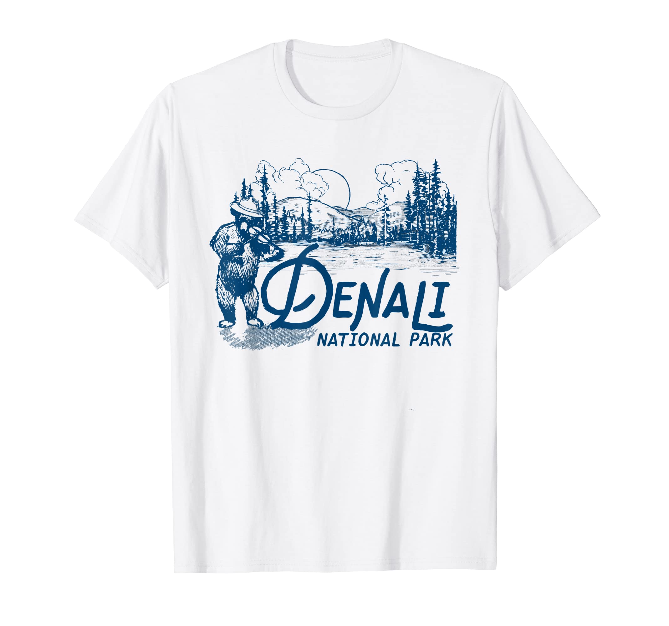 Denali National Park Alaska Fiddle Bear T-Shirt - Aesthetic Graphic Unisex - T-Shirt, Sweatshirt, Hoodie
