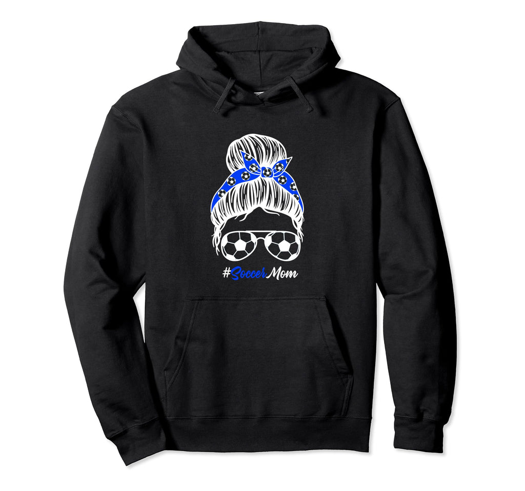 Soccer Mom Messy Bun Hair Soccer Hoodie - Minimalist Print Men Women - T-Shirt, Sweatshirt, Hoodie