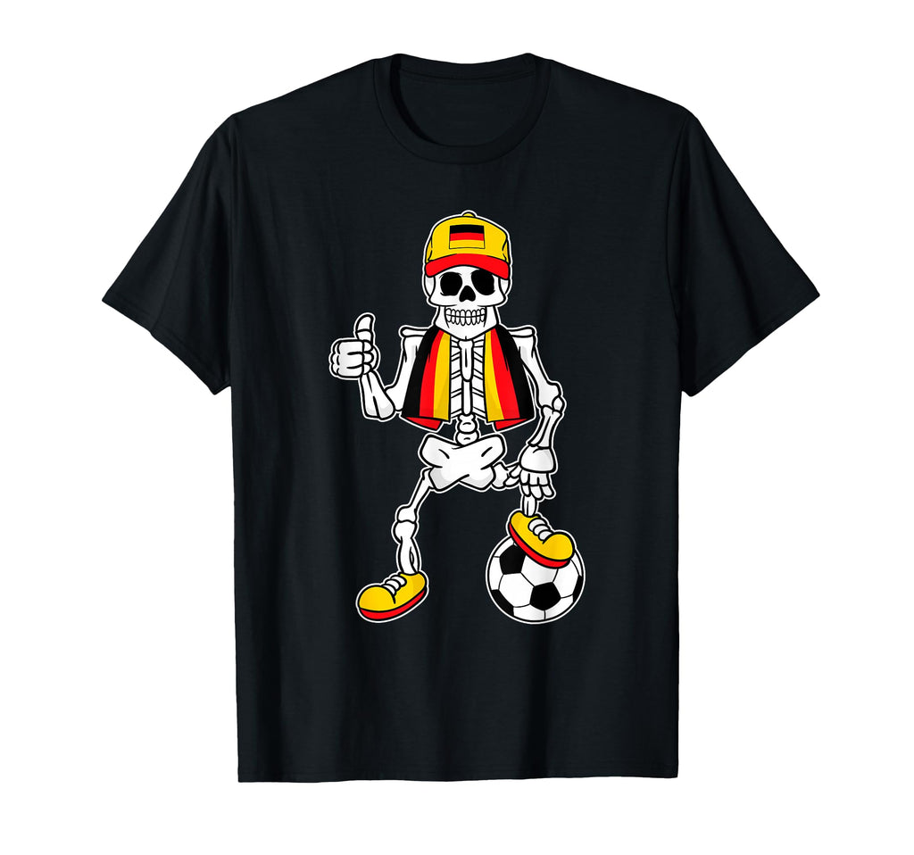 Funny Skeleton Germany Football German Flag T-Shirt - Graphic Print Unisex - T-Shirt, Sweatshirt, Hoodie