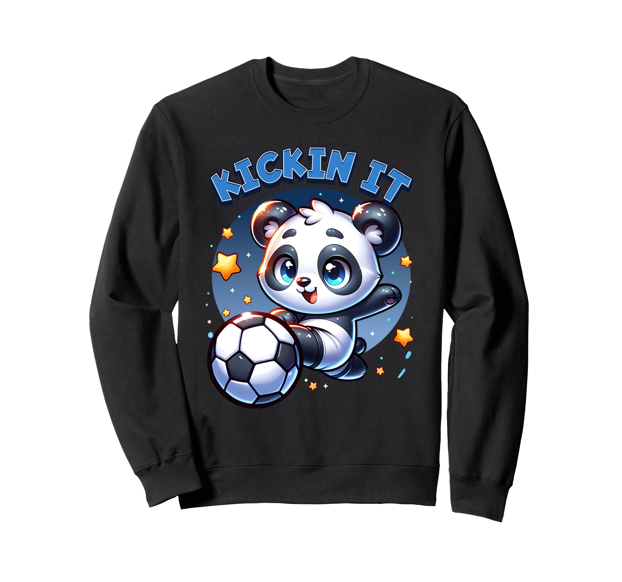 Kickin It Soccer Player Panda Ball Sweatshirt - Graphic Print for Adults - T-Shirt, Sweatshirt, Hoodie