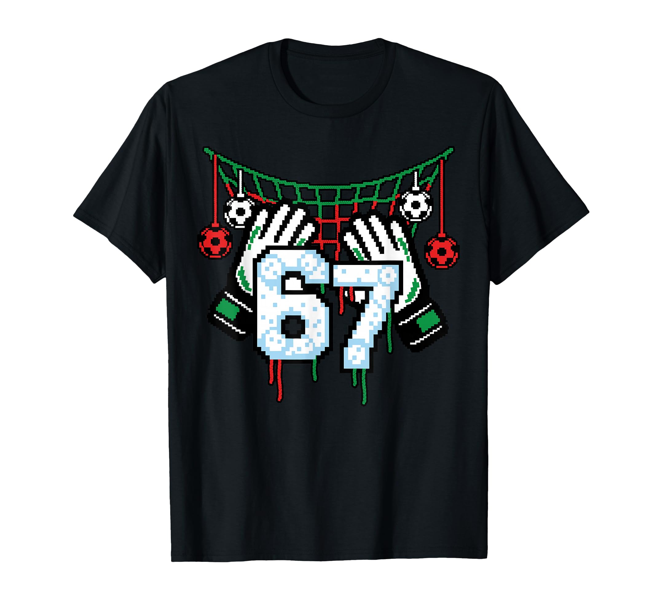 Soccer Goalie Net 67 Sports Pixel T-Shirt - Aesthetic Graphic Unisex - T-Shirt, Sweatshirt, Hoodie