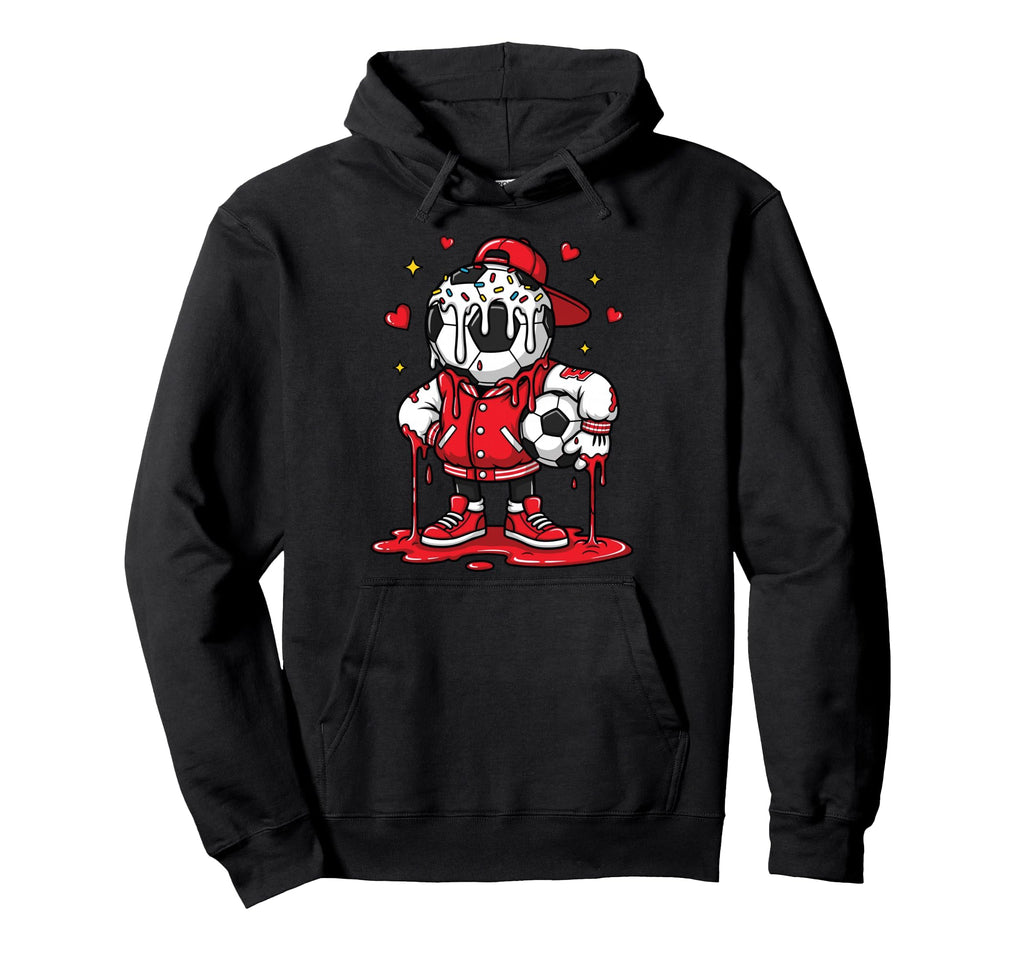 Valentines Day Dripping Soccer Candy Hoodie - Minimalist Print for Adults - T-Shirt, Sweatshirt, Hoodie