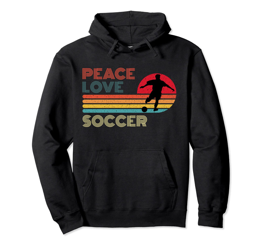 Peace Love Soccer Striped Sunset Sport Hoodie - Streetwear Style Unisex - T-Shirt, Sweatshirt, Hoodie