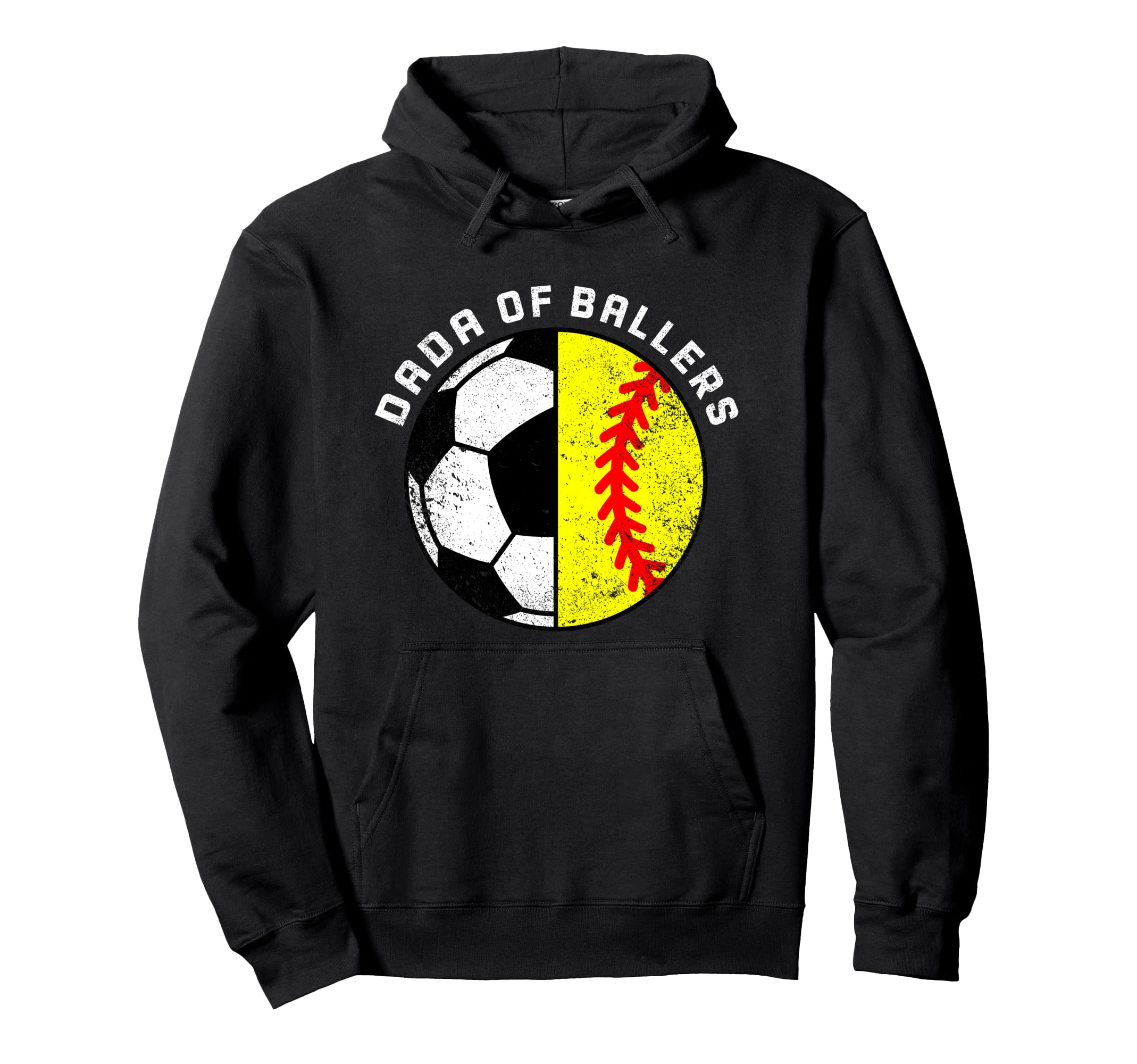 Dada Ballers Funny Soccer Softball Dad Hoodie - Minimalist Print Men Women - T-Shirt, Sweatshirt, Hoodie