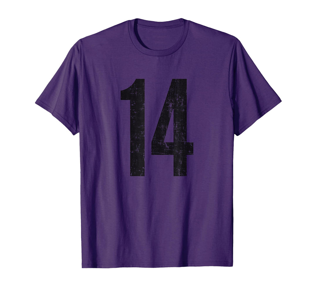 Number 14 Distressed Fourteen T-Shirt - Aesthetic Graphic for Adults - T-Shirt, Sweatshirt, Hoodie