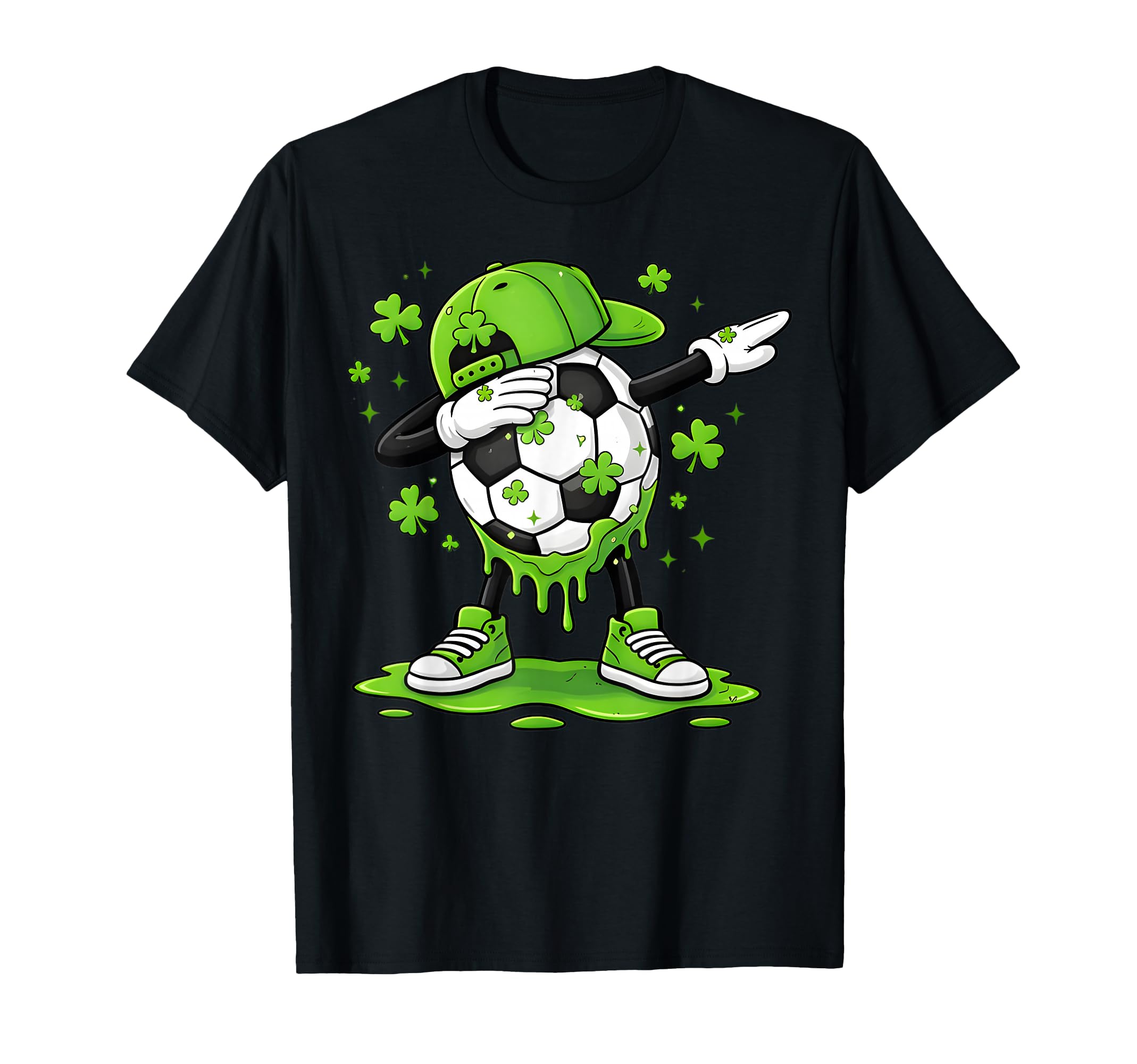 Lucky Soccer Ball Dabbing St Patricks T-Shirt - Trendy Graphic for Adults - T-Shirt, Sweatshirt, Hoodie