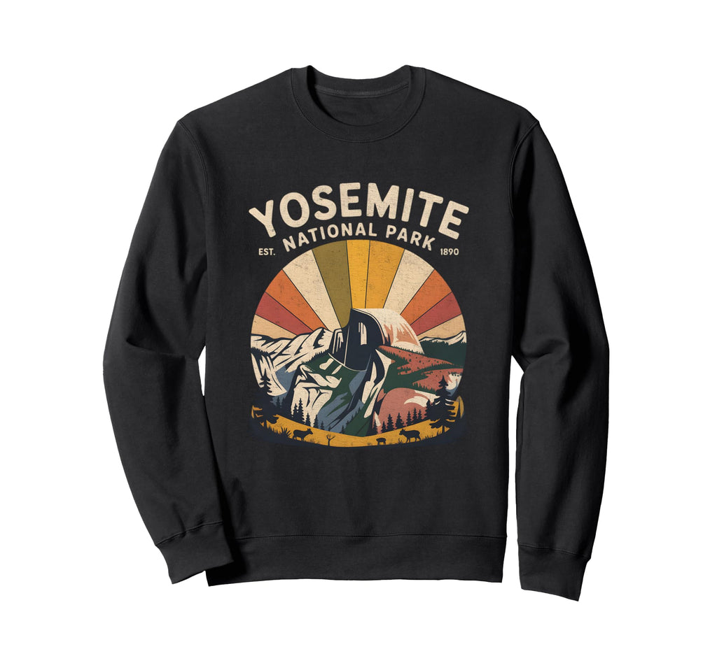 Yosemite National Park 60S 70S Sweatshirt - Minimalist Print for Adults - T-Shirt, Sweatshirt, Hoodie