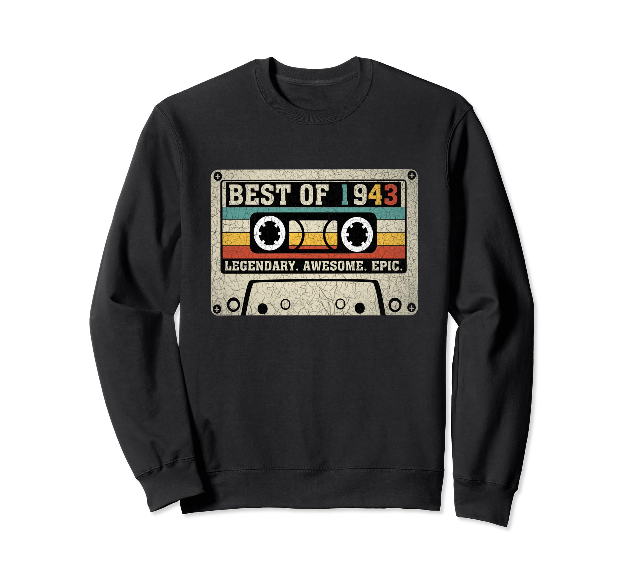 1943 Cassette Tape 80Th Birthday Sweatshirt - Fun Novelty Design Men Women - T-Shirt, Sweatshirt, Hoodie