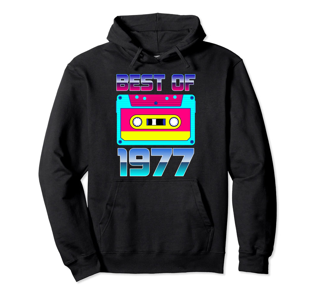 Best 1977 Futuristic Cassette Tape Birthday Hoodie - Unique Graphic Unisex - T-Shirt, Sweatshirt, Hoodie