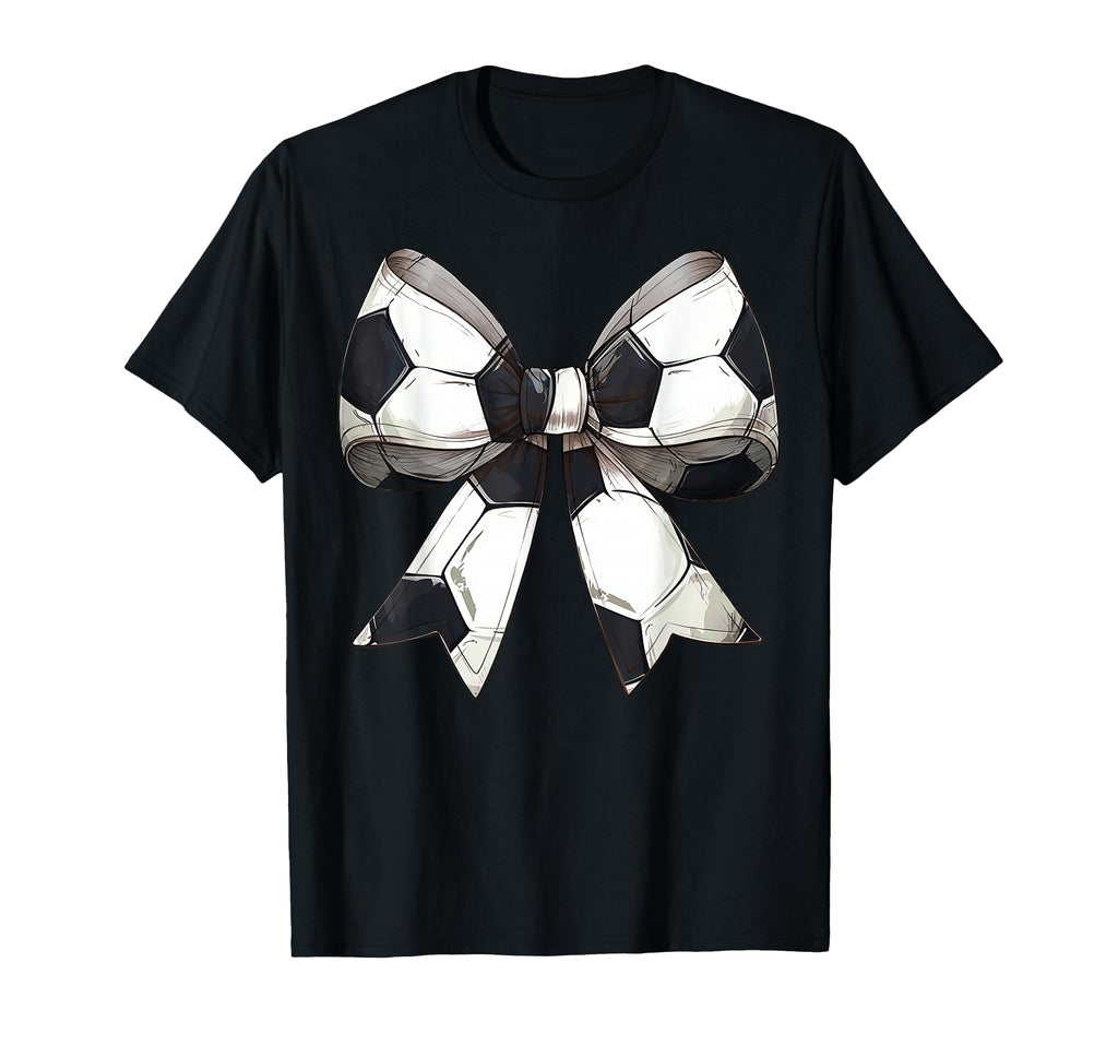 Coquette Bow Soccer Ball Pattern T-Shirt - Novelty Apparel for Adults - T-Shirt, Sweatshirt, Hoodie