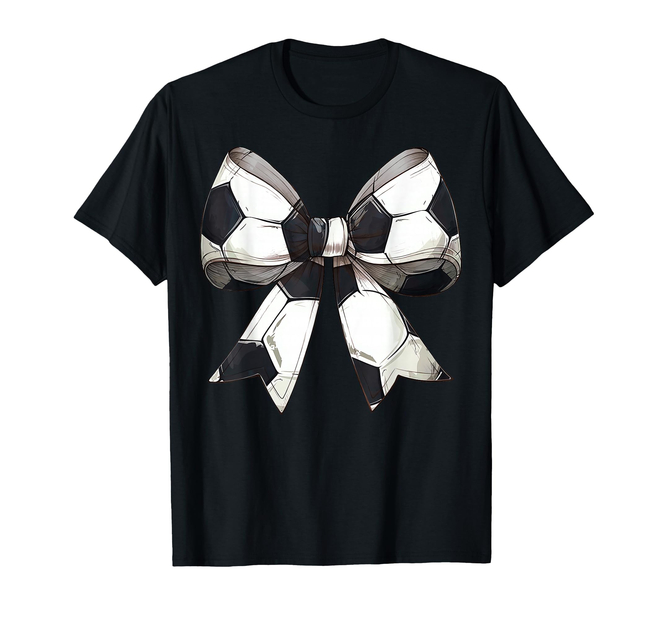 Coquette Bow Soccer Ball Pattern T-Shirt - Novelty Apparel for Adults - T-Shirt, Sweatshirt, Hoodie