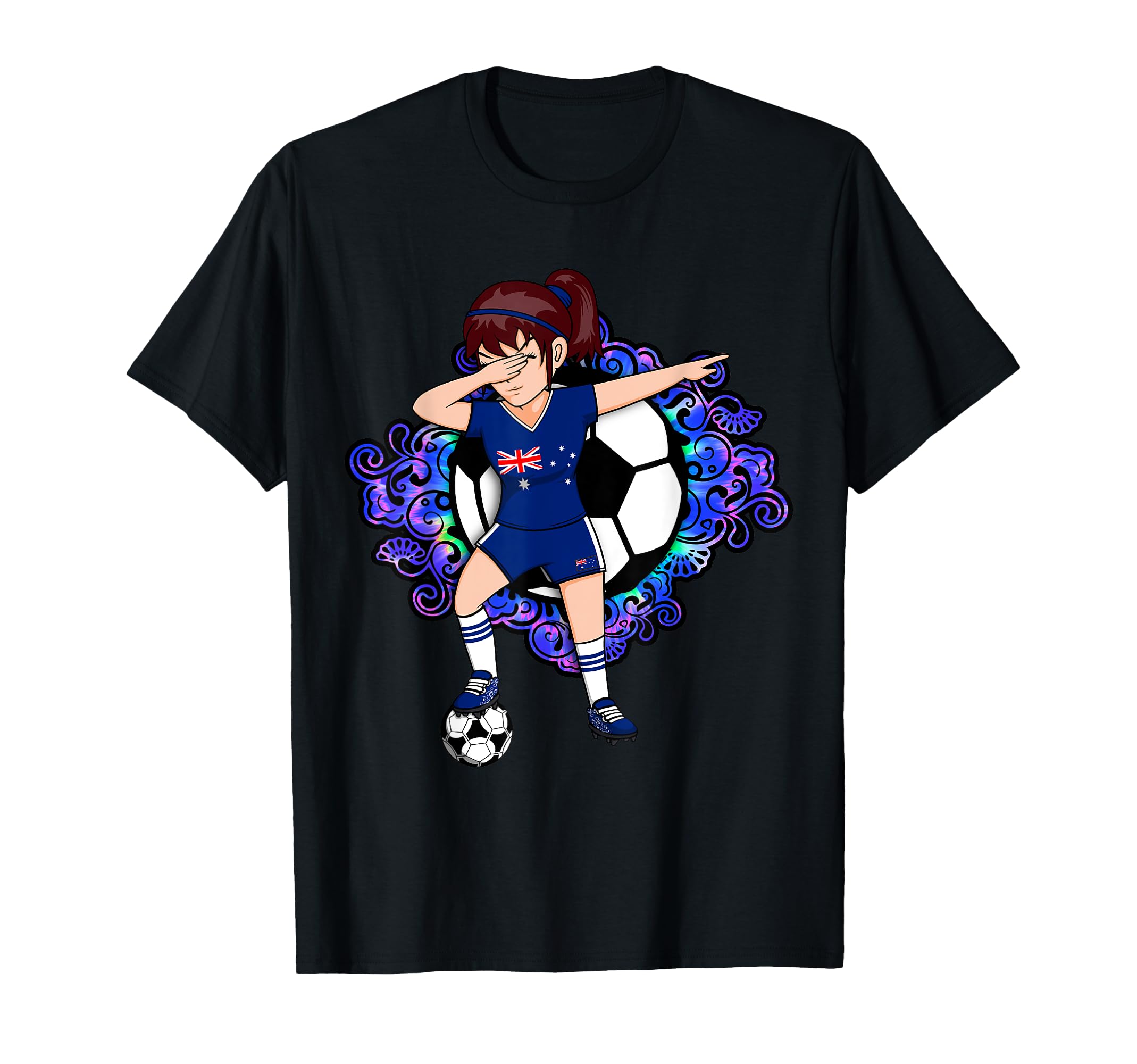 Dabbing Soccer Australia Jersey Floral T-Shirt - Graphic Print for Adults - T-Shirt, Sweatshirt, Hoodie