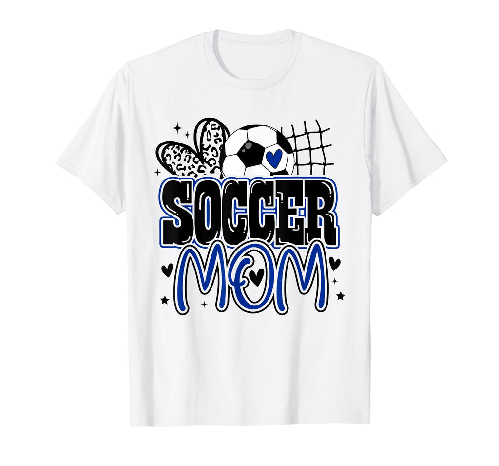 Blue Soccer Heartleopard Soccer Mom T-Shirt - Custom Art Print Men Women - T-Shirt, Sweatshirt, Hoodie