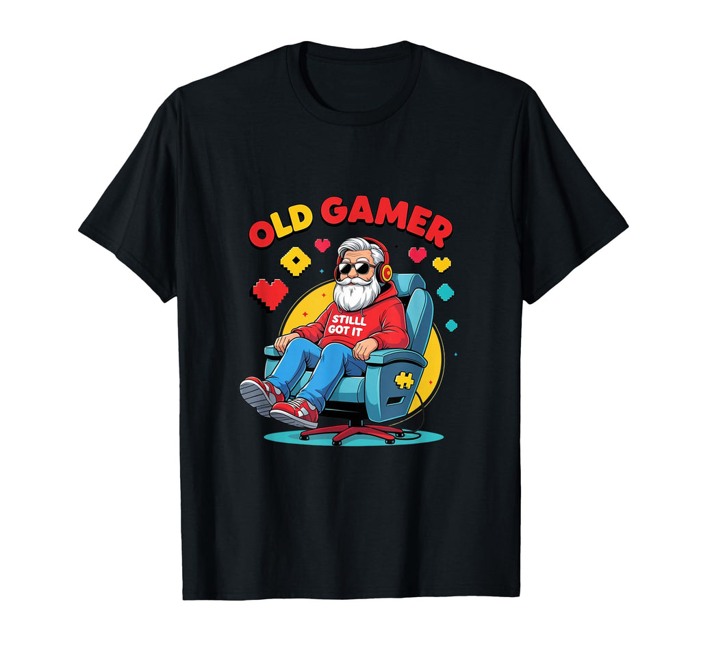 Funny Old Gamer Gaming 80S 90S Video T-Shirt - Minimalist Print Men Women - T-Shirt, Sweatshirt, Hoodie