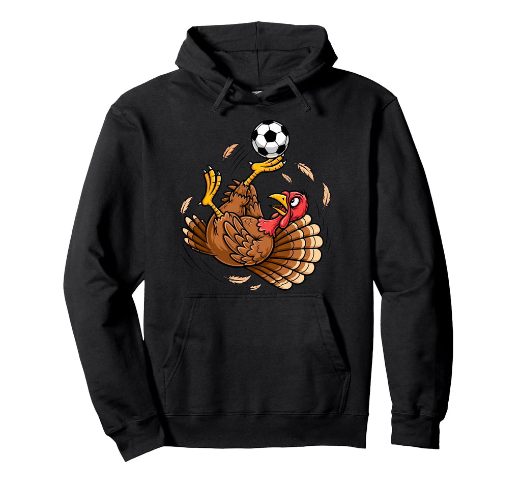 Funny Turkey Bicycle Kick Soccer Hoodie - Unique Graphic Men Women - T-Shirt, Sweatshirt, Hoodie