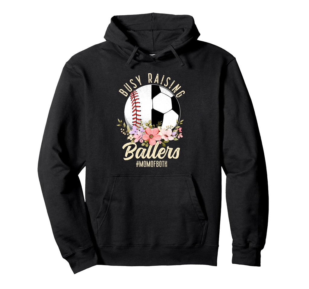 Baseball Soccer Mom Both Busy Hoodie - Aesthetic Graphic for Adults - T-Shirt, Sweatshirt, Hoodie