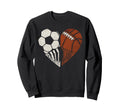 Mom Both Heart Soccer Baseball Sweatshirt - Trendy Graphic for Adults - T-Shirt, Sweatshirt, Hoodie