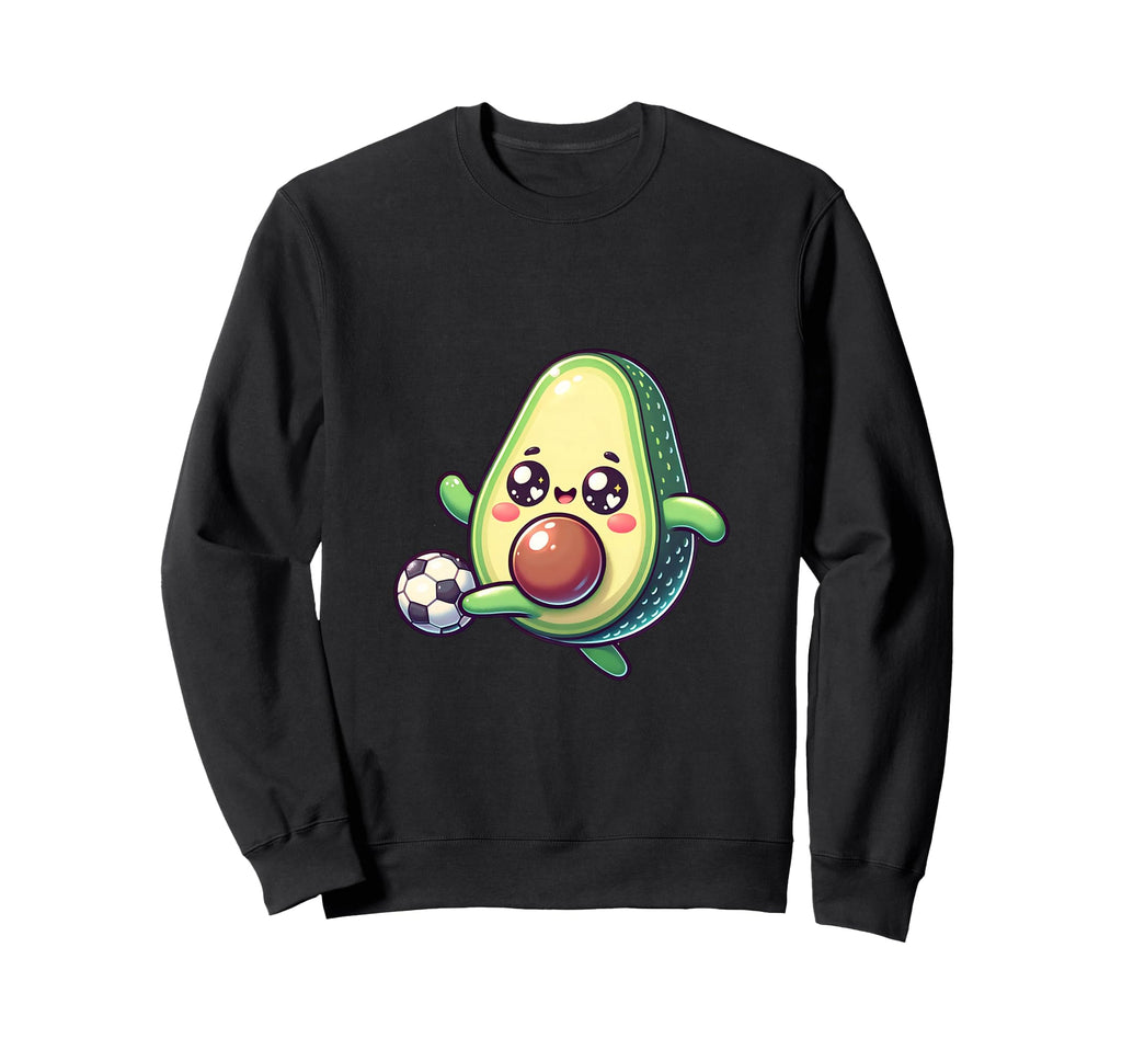 Kawaii Avocado Playing Soccer Sweatshirt - Minimalist Print Unisex - T-Shirt, Sweatshirt, Hoodie