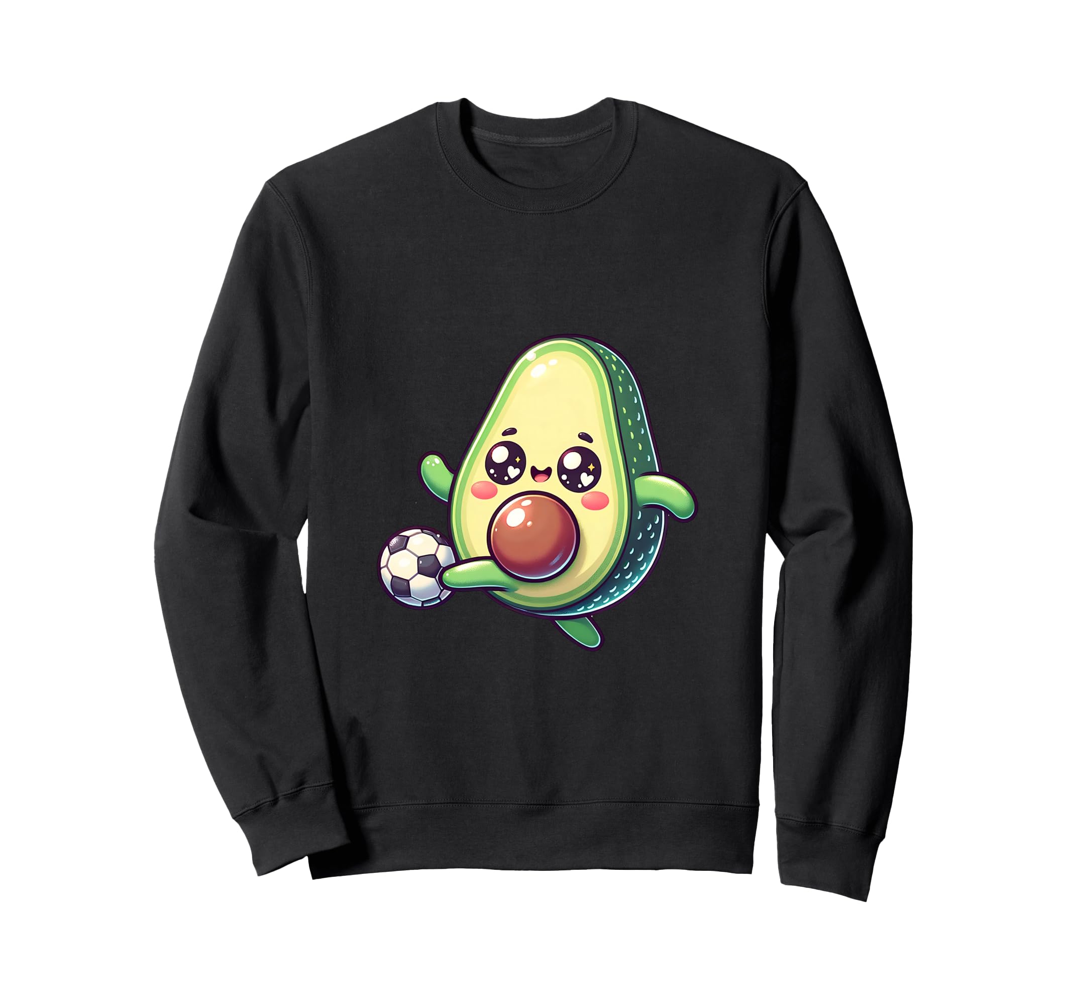 Kawaii Avocado Playing Soccer Sweatshirt - Minimalist Print Unisex - T-Shirt, Sweatshirt, Hoodie