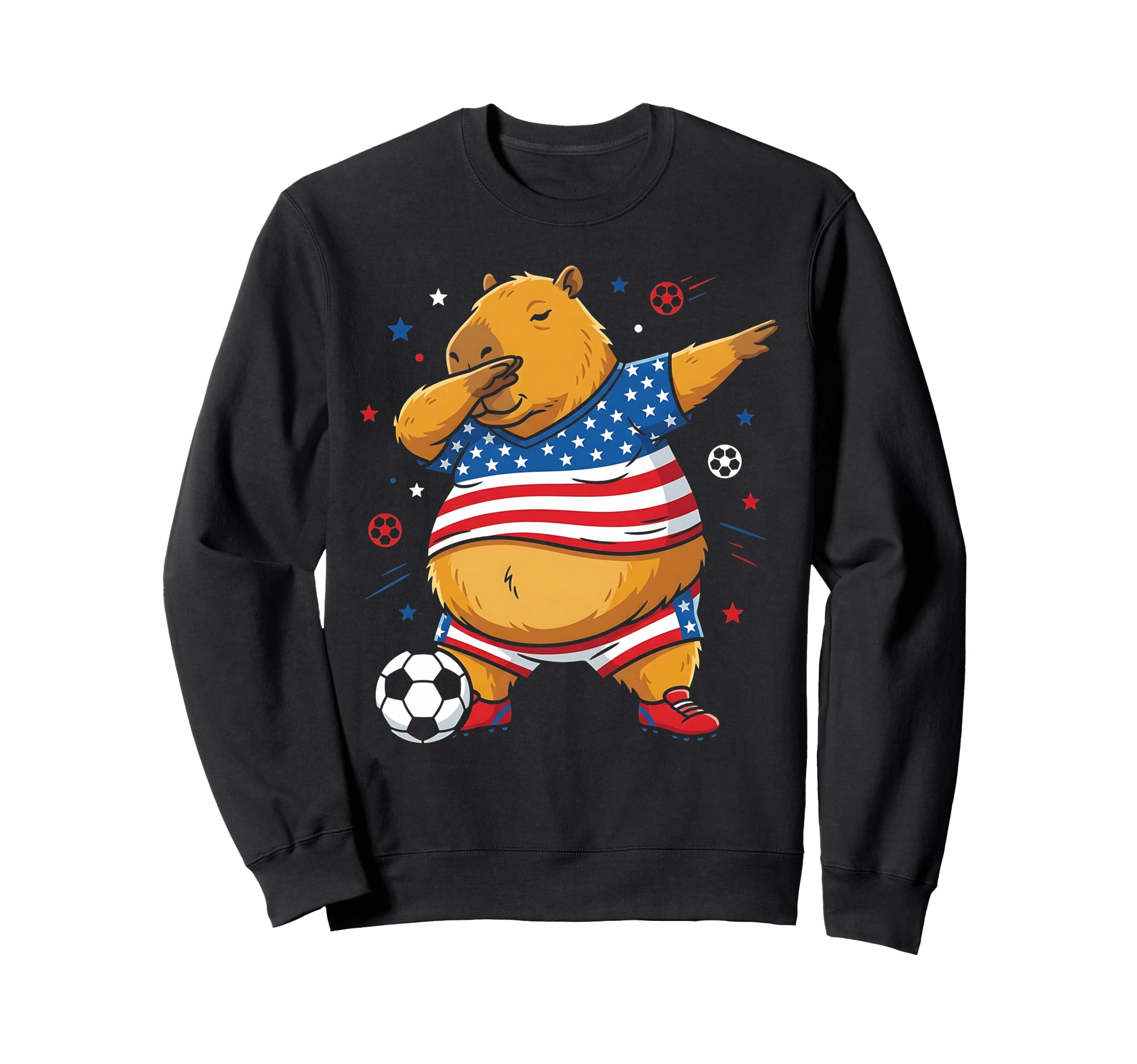 Funny 4Th July Capybara Soccer Sweatshirt - Fun Novelty Design for Adults - T-Shirt, Sweatshirt, Hoodie
