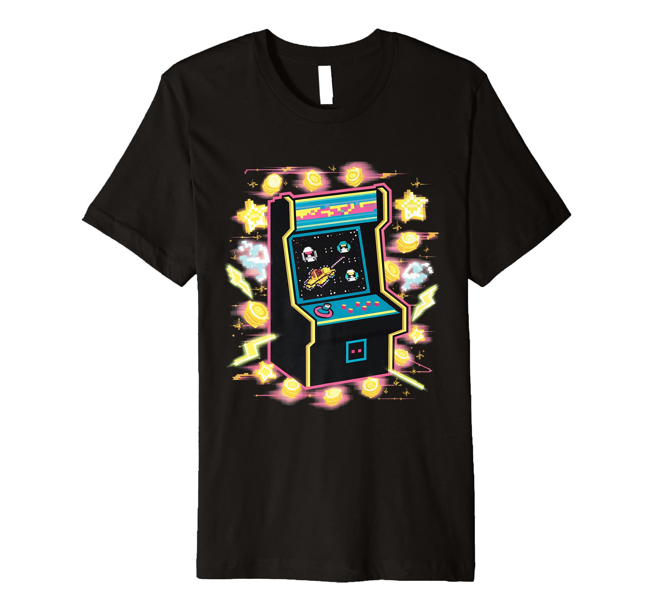 Pixel Art Arcade Machine Gaming Gamers T-Shirt - Minimalist Print Men Women - T-Shirt, Sweatshirt, Hoodie