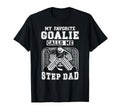 Proud Hockey Goalie Step Dad Hockey T-Shirt - Casual Everyday Wear Unisex - T-Shirt, Sweatshirt, Hoodie