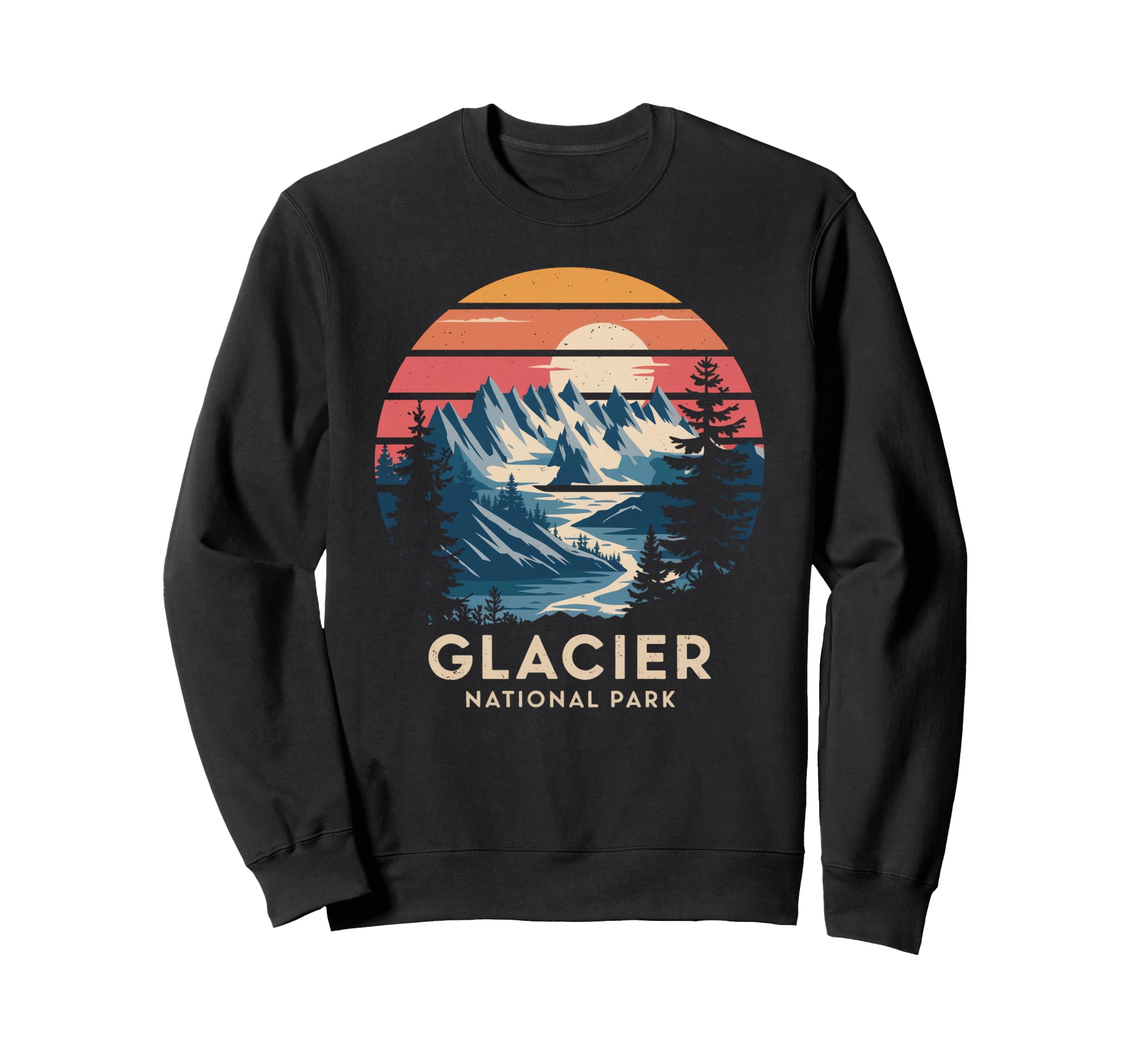 Glacier National Park Scenic Sweatshirt - Custom Art Print Men Women - T-Shirt, Sweatshirt, Hoodie