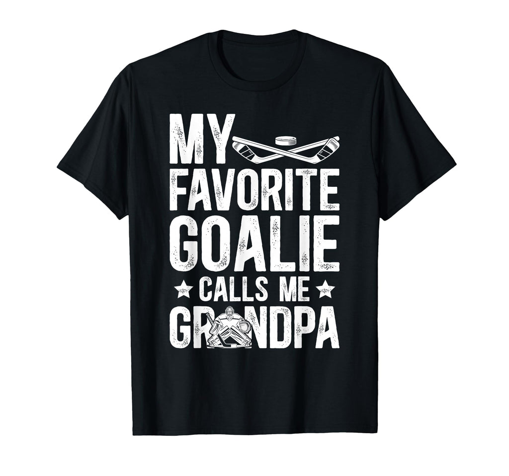 Proud Ice Hockey Goalie Grandpa Hockey T-Shirt - Graphic Print for Adults - T-Shirt, Sweatshirt, Hoodie