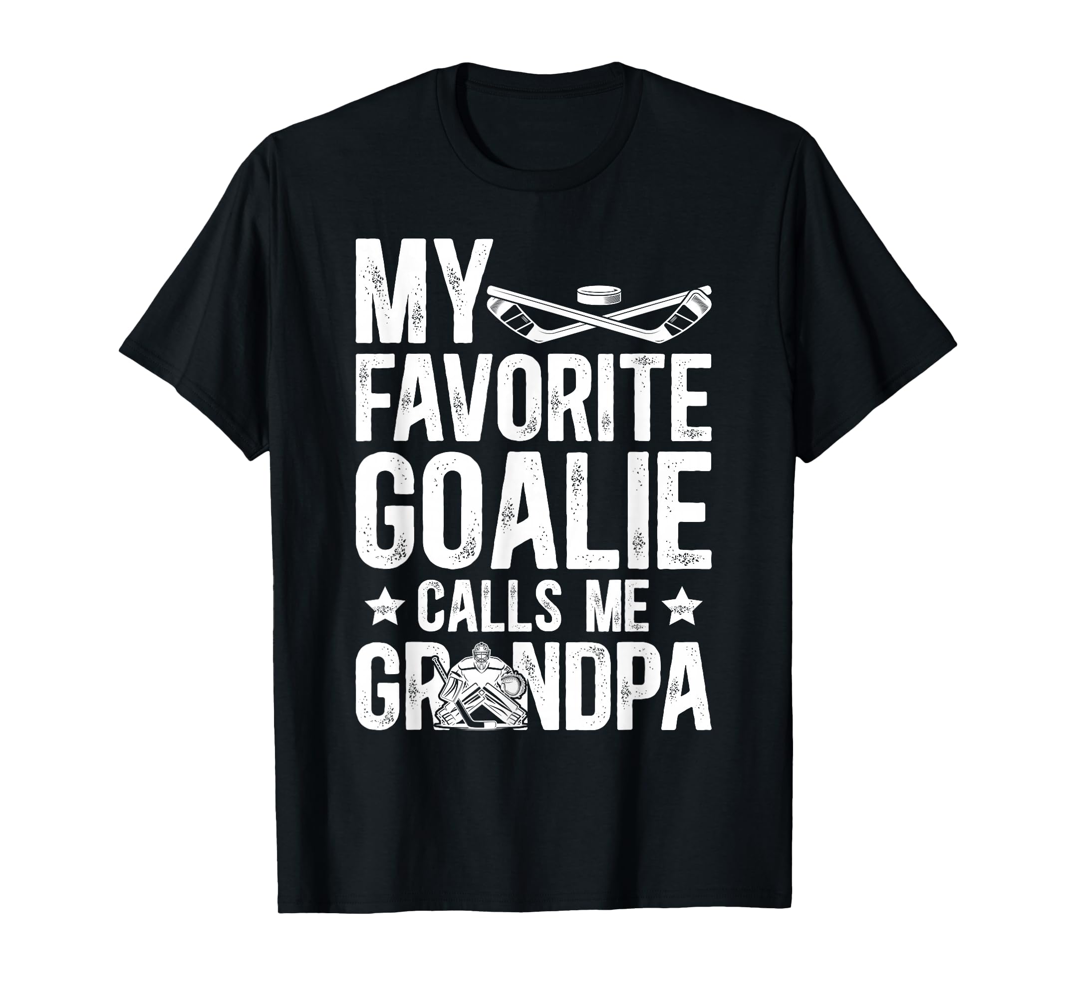 Proud Ice Hockey Goalie Grandpa Hockey T-Shirt - Graphic Print for Adults - T-Shirt, Sweatshirt, Hoodie