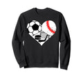 Soccer Baseball Hockey Heart Sweatshirt - Aesthetic Graphic for Adults - T-Shirt, Sweatshirt, Hoodie