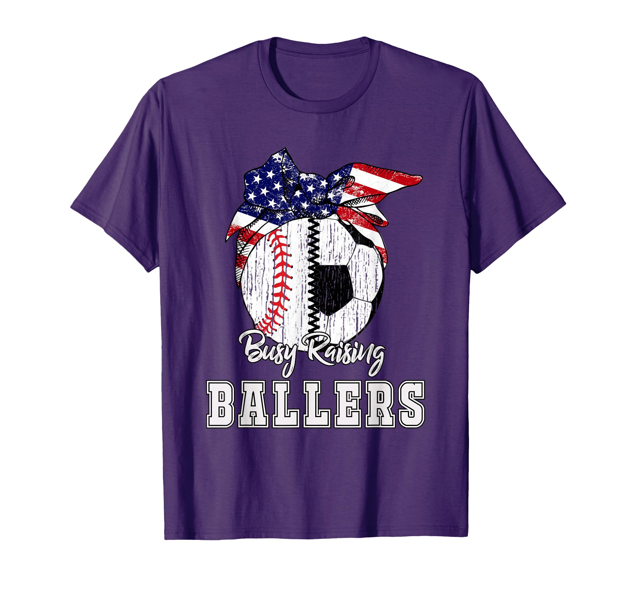 Busy Raising Ballers Baseball Soccer Soccer T-Shirt - Graphic Print Unisex - T-Shirt, Sweatshirt, Hoodie