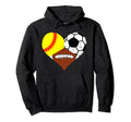 Softball Football Soccer Heart Funny Sport Hoodie - Novelty Apparel Unisex - T-Shirt, Sweatshirt, Hoodie