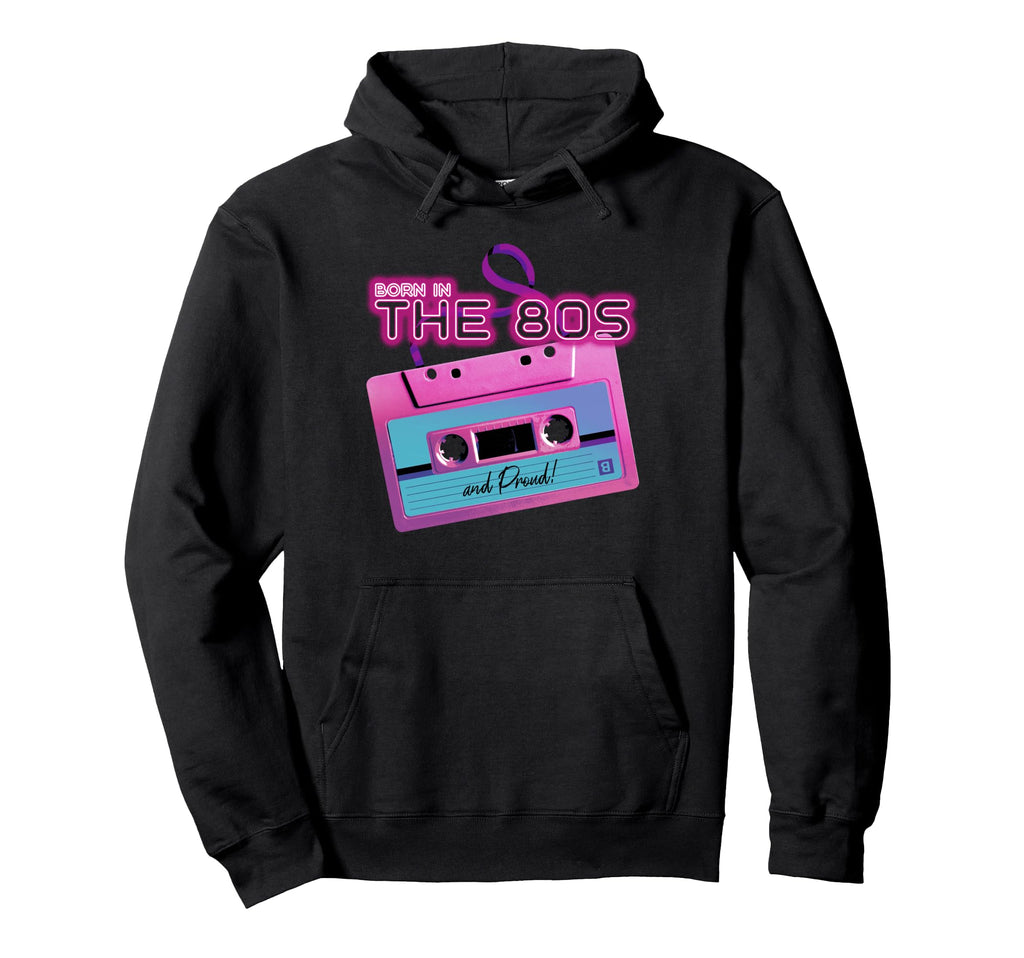 Born 80S Audio Cassette Tape Mixtape Hoodie - Unique Graphic Men Women - T-Shirt, Sweatshirt, Hoodie